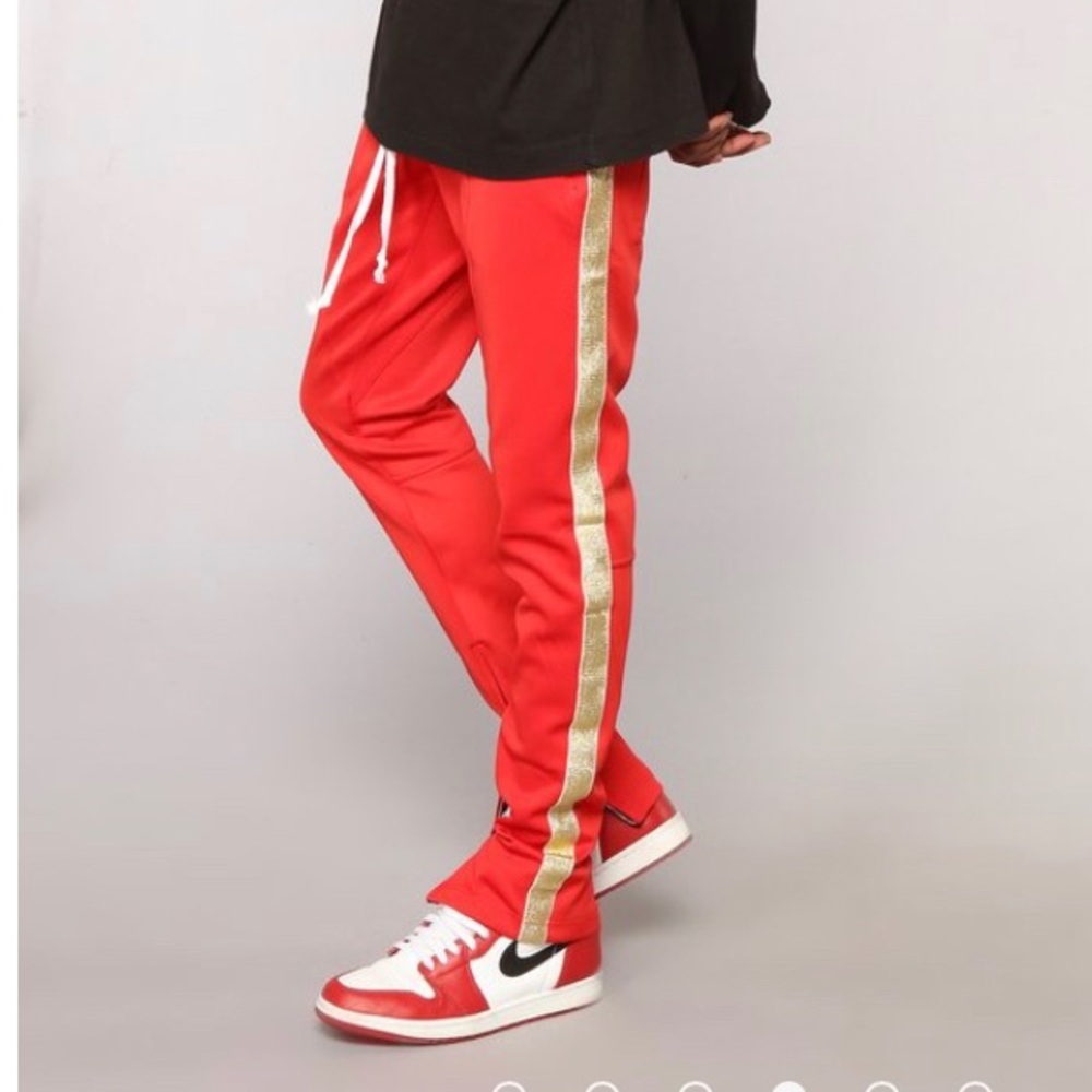 NWT red track pant